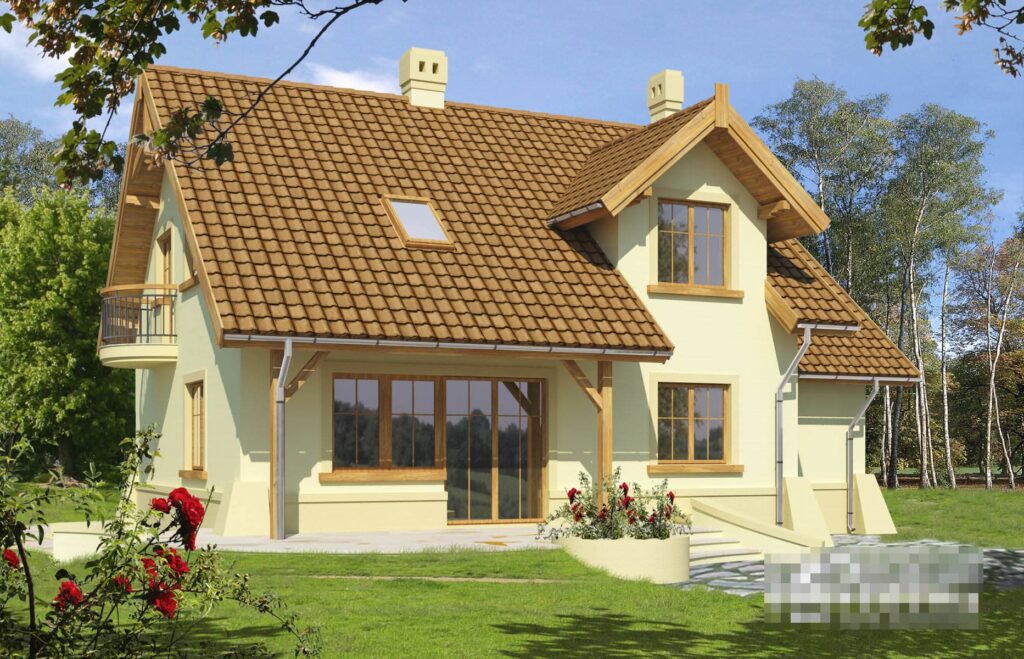 Фото проект дома с мансардой Dd522 на 114 м2, проект дома на 4 комнаты