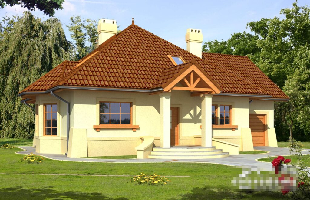 Скачать готовый проект дома с мансардой, чертежи и фото дома с мансардой - фото 1