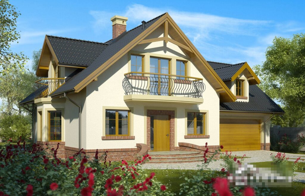 Фото проект дома с мансардой Dd553 на 126 м2, проект дома на 2 комнаты