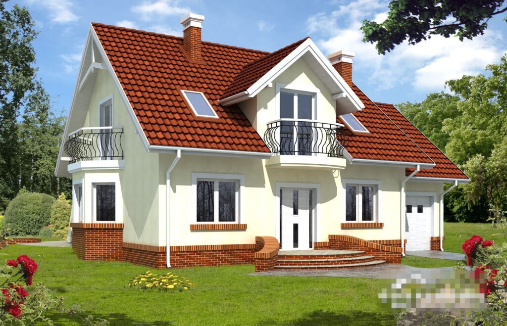 Фото проект дома с мансардой Dd659 на 132 м2, проект дома на 4 комнаты