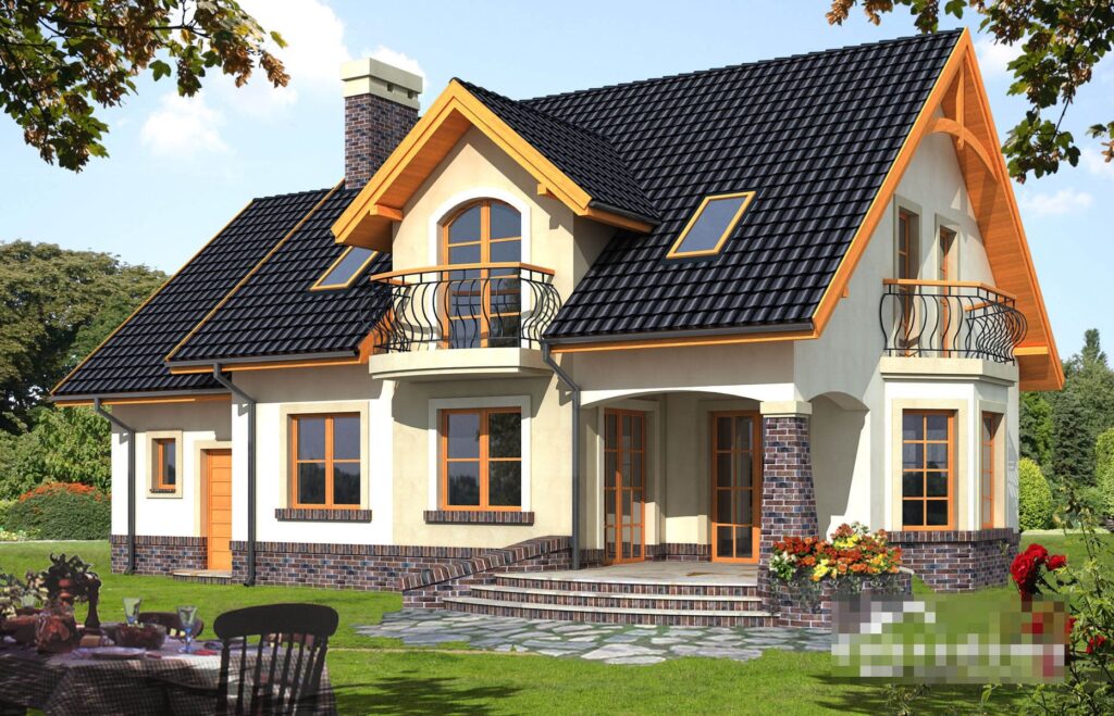 Фото проект дома с мансардой Dd599 на 133 м2, проект дома на 4 комнаты
