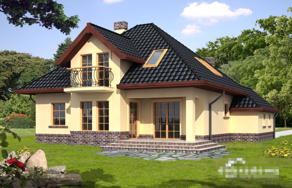 Скачать готовый проект дома с мансардой, чертежи и фото дома с мансардой - фото 1