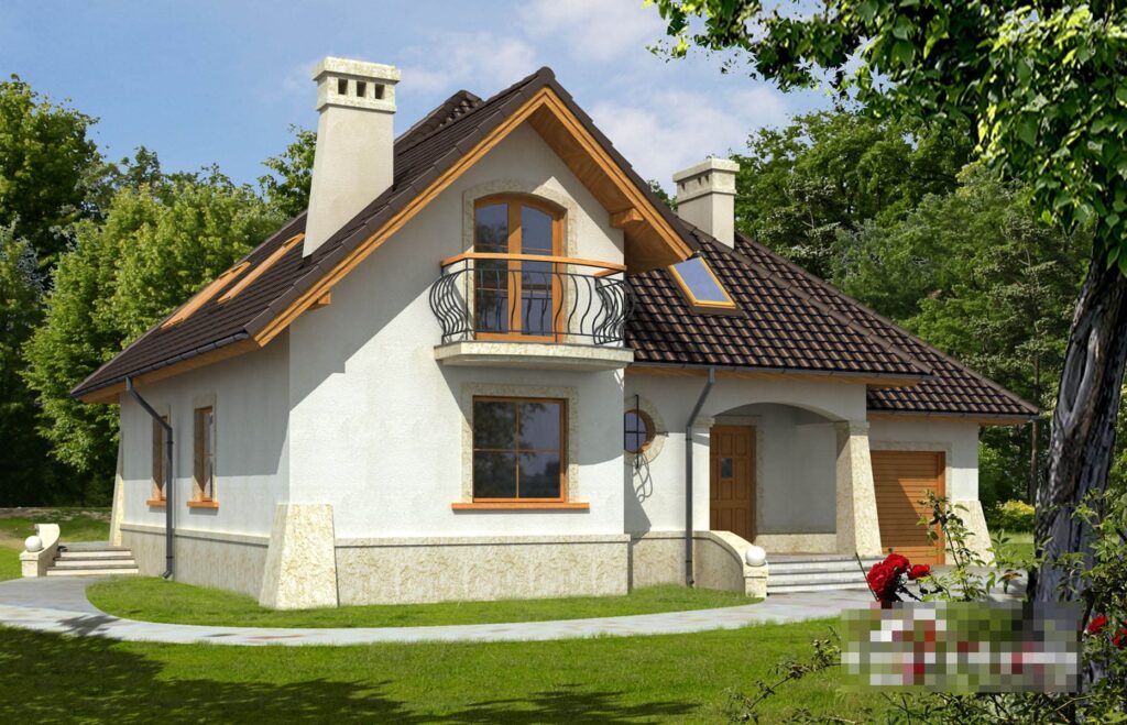 Фото проект дома с мансардой Dd501 на 135 м2, проект дома на 3 комнаты
