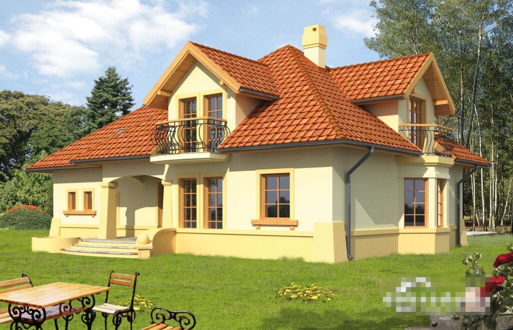 Фото проект дома с мансардой Dd485 на 139 м2, проект дома на 4 комнаты
