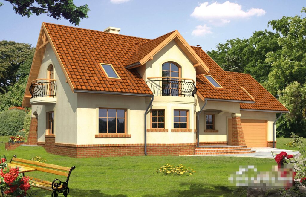 Фото проект дома с мансардой Dd612 на 140 м2, проект дома на 4 комнаты