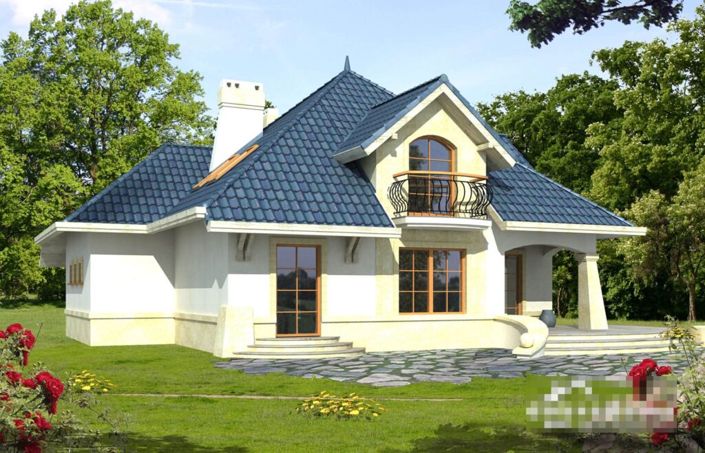 Скачать готовый проект дома с мансардой, чертежи и фото дома с мансардой - фото 1