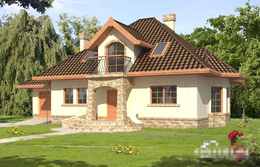 Фото проект дома с мансардой Dd335 на 141 м2, проект дома на 4 комнаты