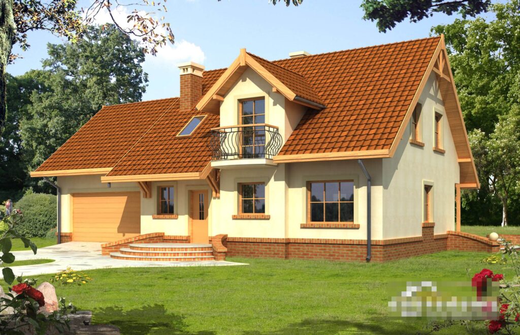 Фото проект дома с мансардой Dd605 на 142 м2, проект дома на 4 комнаты
