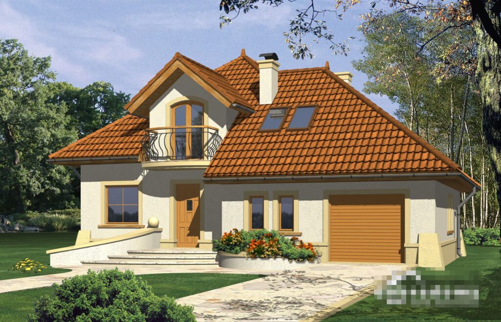 Фото проект дома с мансардой Dd720 на 145 м2, проект дома на 4 комнаты