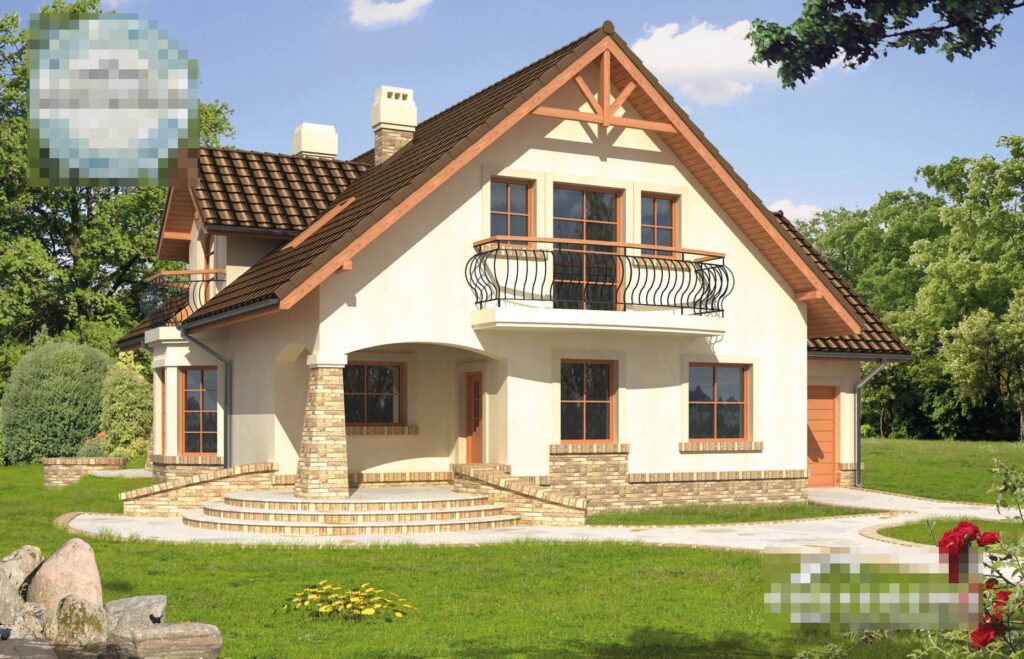 Скачать готовый проект дома с мансардой, чертежи и фото дома с мансардой - фото 1
