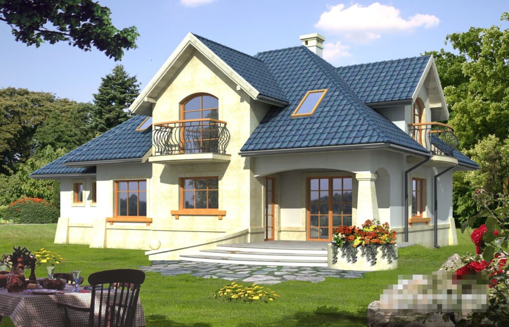 Скачать готовый проект дома с мансардой, чертежи и фото дома с мансардой - фото 1