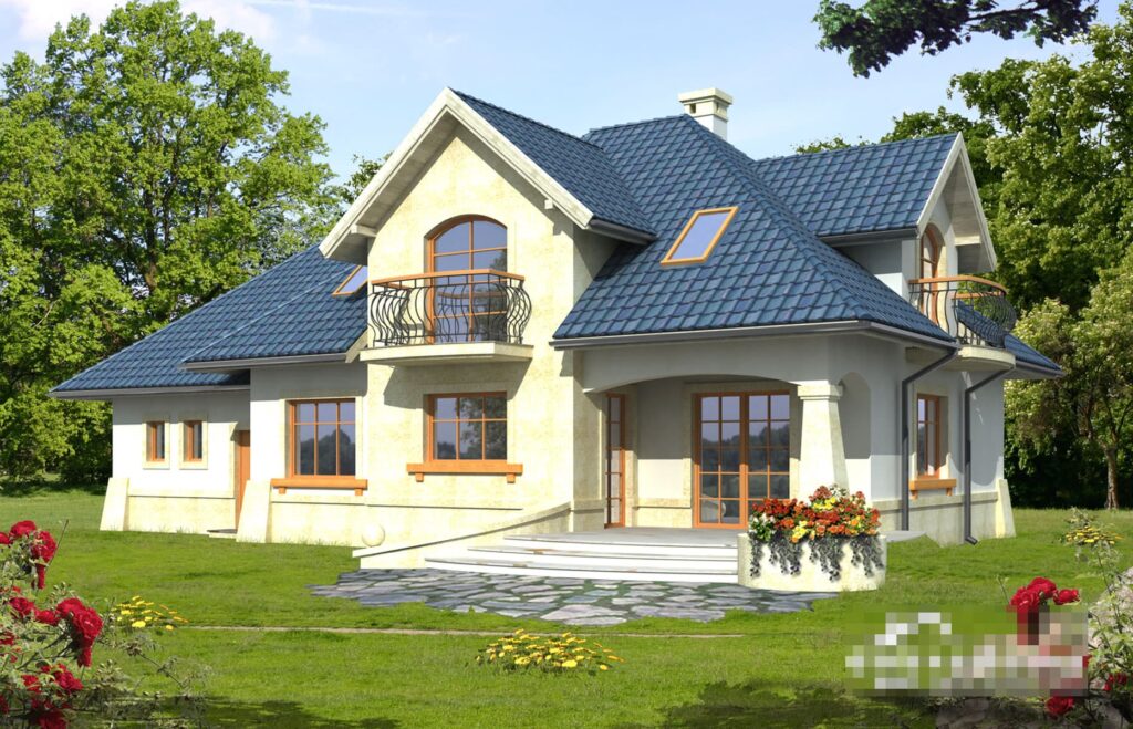Скачать готовый проект дома с мансардой, чертежи и фото дома с мансардой - фото 1