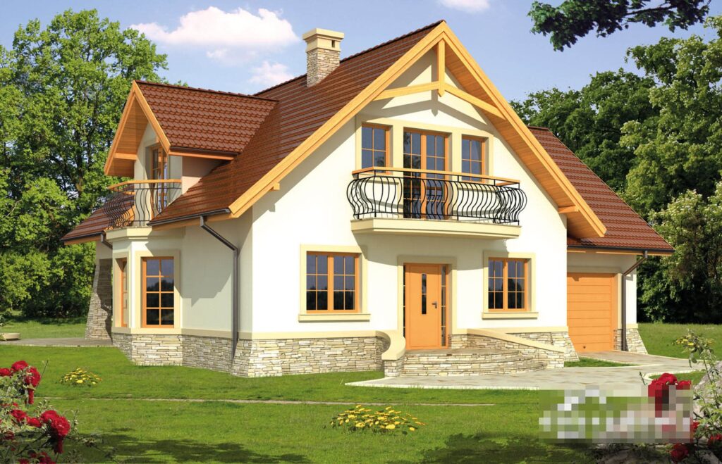 Фото проект дома с мансардой Dd437 на 158 м2, проект дома на 5 комнаты