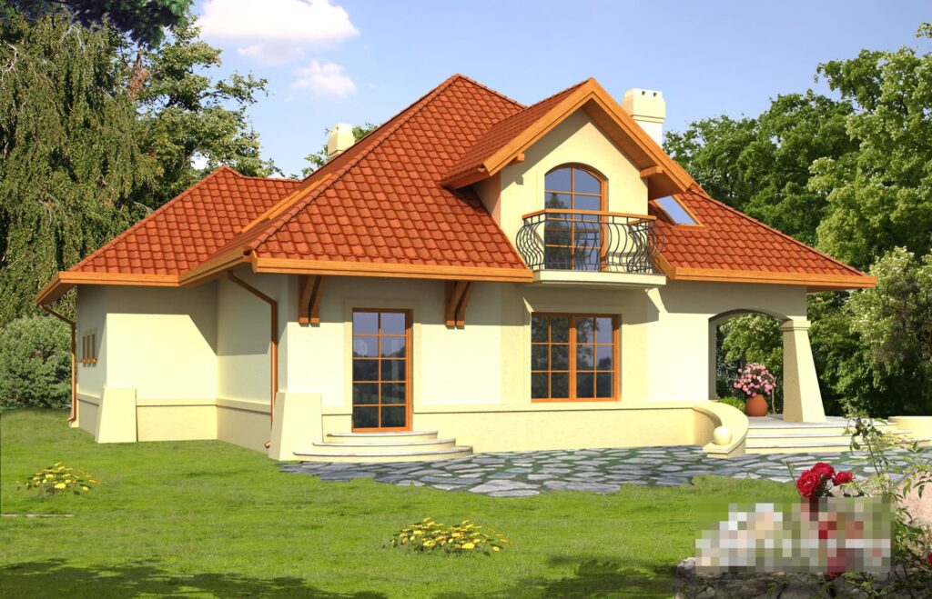 Скачать готовый проект дома с мансардой, чертежи и фото дома с мансардой - фото 1