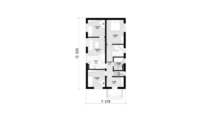 Фото планировка первого этажа проекта двухэтажного дома P230 с общей площадью 180 м2 - от компании Проект23