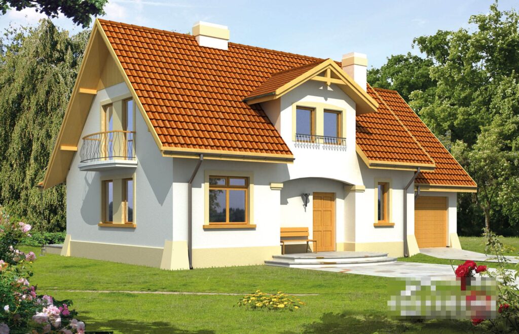 Фото проект двухэтажного дома Dd468 на 115 м2, проект дома на 4 комнаты