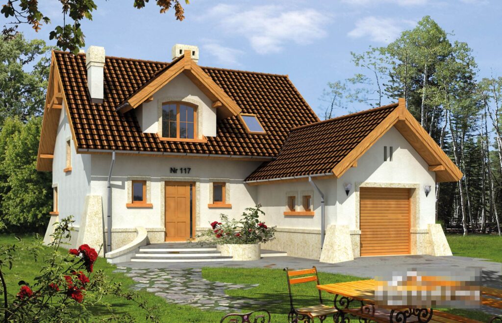 Фото проект двухэтажного дома Dd406 на 115 м2, проект дома на 4 комнаты