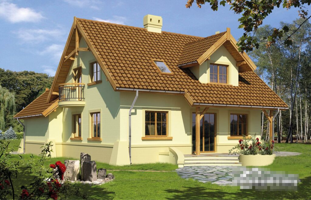 Фото проект двухэтажного дома Dd407 на 115 м2, проект дома на 4 комнаты