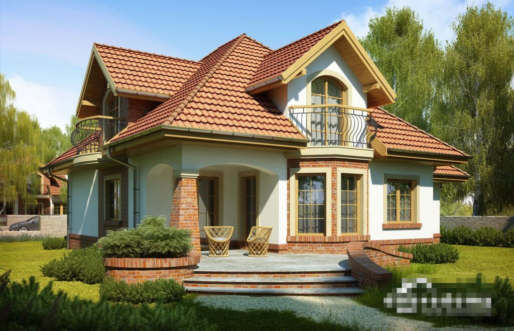 Фото проект двухэтажного дома Dd345 на 140 м2, проект дома на 3 комнаты