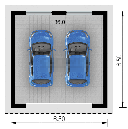 Фото планировка первого этажа проекта гаража GS339 с общей площадью 42 м2 - от компании Проект23