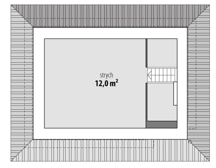 Фото планировка второго этажа проекта гаража Dd513 с общей площадью 67 м2 - от компании Проект23